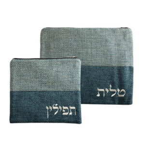 סט טלית בד פשתן עם ריקמה 30*37 ס"מ