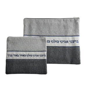סט טלית בד פשתן עם ריקמה 30*37 ס"מ