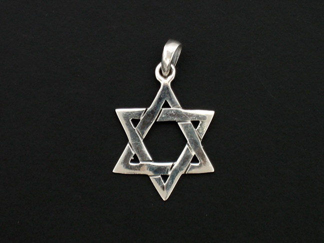 תליון כסף מגן דוד משולב 3 ס"מ