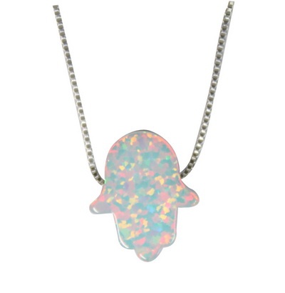 תליון אופל לבן חמסה 1 ס"מ עם שרשרת כסף בוקס 40 ס"מ BN13689W 1 תליון אופל לבן חמסה 1 ס"מ עם שרשרת כסף בוקס 40 ס"מ BN13689W