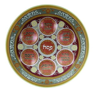 מגש פסח זכוכית "עיטורים"