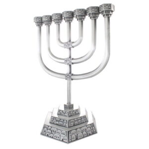 מנורה ניקל ירושלים 28 ס"מ
