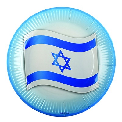 מארז 10 צלחות נייר דגל ישראל 23 ס"מ  501262