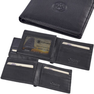 ארנק גבעוני גבר עור נפה שחור GV-2618