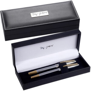 קופסאת X-Pen מהודרת שחורה לעט דמוי עור עם לוחית XP-1008 X-pen  