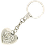 מחזיק מפתחות לב עם אבני שיבוץ זוהרות ZA-2147  