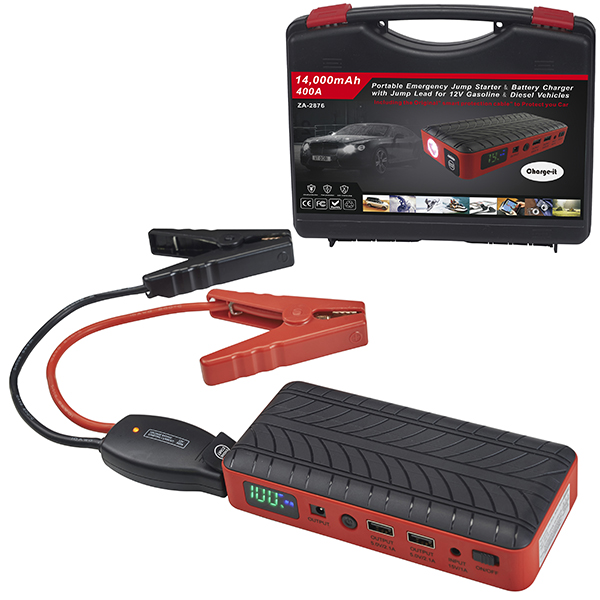 מטען להתנעת חירום Charge-it לרכב 14000mAh מעגלי הגנה לרכב ZA-2876 1 מטען להתנעת חירום Charge-it לרכב 14000mAh מעגלי הגנה לרכב ZA-2876