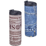 טרמוס נירוסטה אישי Retro News "עיתון" / גינס כחול 400 מ"ל ZA-4049       