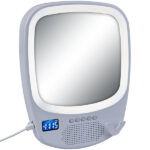 רמקול BT מראה עם תאורת לד היקפית ( IPX4 מוגן מים) ZA-4254